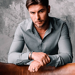 Мужской серебряный браслет 905-01134 Оникс 22