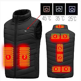 Жилетка з обігрівом від повербанка USB Lesko M01-9 Чорний S