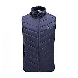 Жилетка с подогревом от повербанка для рыбалки активного отдыха Lesko M01-9 USB 9 зон подогрева S Blue (10452-53377)