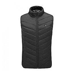 Жилетка з підігрівом від повербанка для риболовлі активного відпочинку Lesko M01-9 USB 9 зон підігріву S Black (10631-53264)