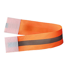 Светоотражающая лента повязка на липучке на руку одежду Trend-mix 36х4,8 см Оранжевая