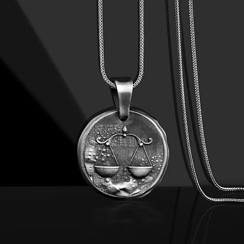 Серебряный кулон Знак зодиака Весы 133221терези Оникс