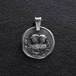 Срібний кулон Знак зодіаку Близнюки 133221близнюки Оникс