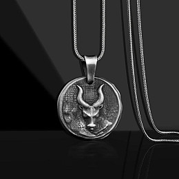 Серебряный кулон Знак зодиака Телец 133221тілець Оникс