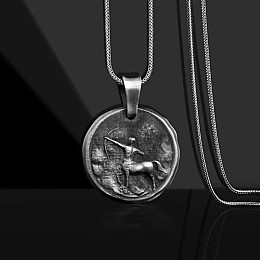 Серебряный кулон Знак зодиака Стрелец 133221стрілець Оникс