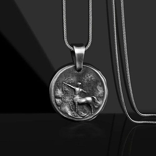 Серебряный кулон Знак зодиака Стрелец 133221стрілець Оникс