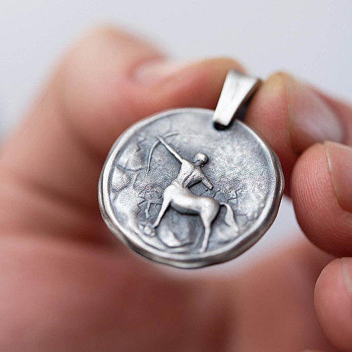 Серебряный кулон Знак зодиака Стрелец 133221стрілець Оникс
