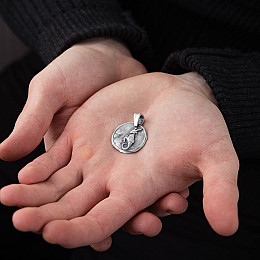 Серебряный кулон Знак зодиака Козерог 133221козеріг Оникс