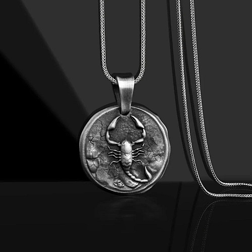 Серебряный кулон Знак зодиака Скорпион 133221скорпіон Оникс