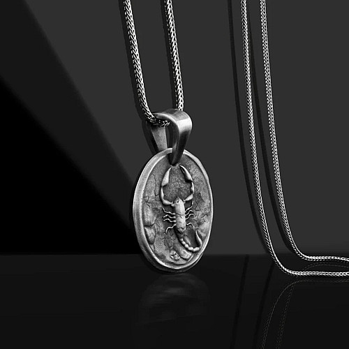 Серебряный кулон Знак зодиака Скорпион 133221скорпіон Оникс