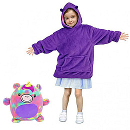 Детская толстовка трансформер с капюшоном игрушка Huggle Pets Animal Hoodie Фиолетовый