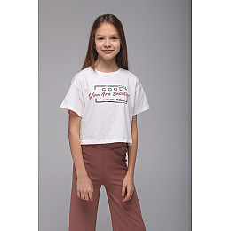 Костюм для девочки (футболка+штаны палаццо) Viollen 2170 Viollen 176 см Пудровый (2000989443698)