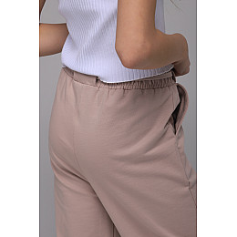 Спортивні штани для дівчинки однотонні Viollen 1182 176 см Бежевий (2000989441502)