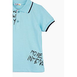 Поло однотонне для хлопчика Popito 9280 122 см Блакитний (2000989462545)