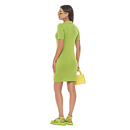 Хлопковое платье с коротким рукавом SVTR салатовый 40-44