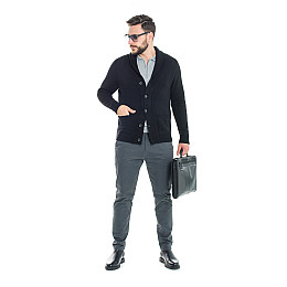 Теплий чоловічий кардиган SVTR 301 чорний 50