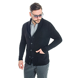 Теплий чоловічий кардиган SVTR 301 чорний 50
