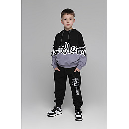 Худи с принтом Toontoy 22863 110 Черно-серый (2000989577003)