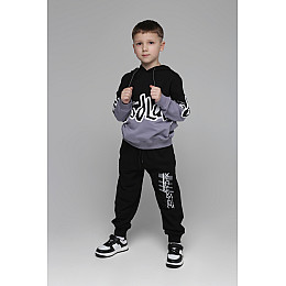 Худи с принтом Toontoy 22863 116 Черно-серый (2000989577010)