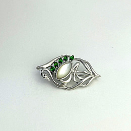 Серебряная брошка SilverBreeze с натуральным перламутром (2104599)