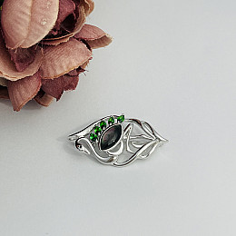 Серебряная брошка SilverBreeze с натуральным перламутром (2109358)