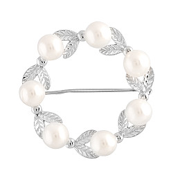 Серебряная брошка SilverBreeze с натуральным жемчугом (2109631)