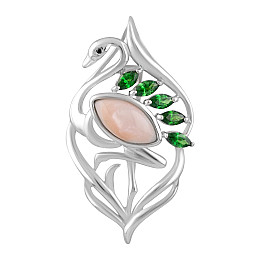 Серебряная брошка SilverBreeze с натуральным перламутром (2113294)