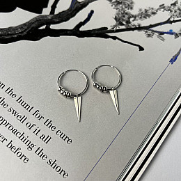 Срібні сережки SilverBreeze без каменів (2134688)