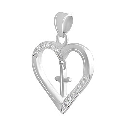 Срібна підвіска SilverBreeze з фіанітами (2139041)