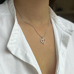 Срібна підвіска SilverBreeze з фіанітами (2139041)