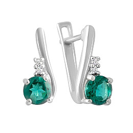 Серебряные серьги SilverBreeze с аквамарином nano 0.963ct фианитами (2140177)