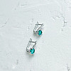 Серебряные серьги SilverBreeze с аквамарином nano 0.963ct фианитами (2140177)