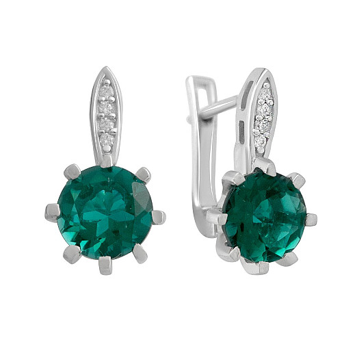 Серебряные серьги SilverBreeze с аквамарином nano 3.397ct фианитами (2140184)