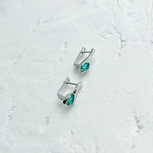 Серебряные серьги SilverBreeze с аквамарином nano 0.767ct (2140207)