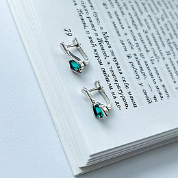 Срібні сережки SilverBreeze з аквамарином nano 0.767ct (2140207)