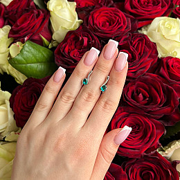 Срібні сережки SilverBreeze з аквамарином nano 0.767ct (2140207)