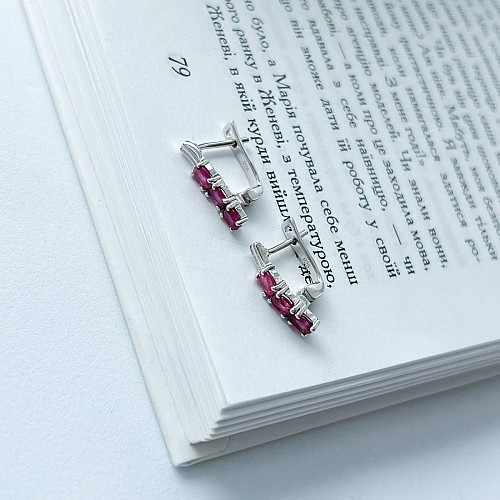 Серебряные серьги SilverBreeze с натуральным рубином 0.5ct (2140337)
