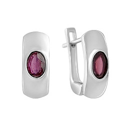 Серебряные серьги SilverBreeze с натуральным рубином 1.1ct (2140467)