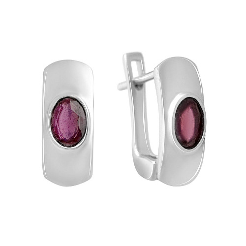 Серебряные серьги SilverBreeze с натуральным рубином 1.1ct (2140467)