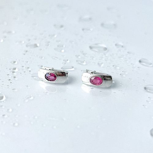Серебряные серьги SilverBreeze с натуральным рубином 1.1ct (2140467)