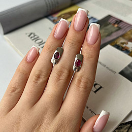 Срібні сережки SilverBreeze з натуральним рубіном 1.1ct (2140467)