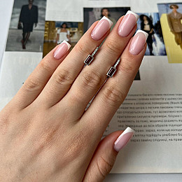 Срібні сережки SilverBreeze з натуральним гранатом фіанітами (2140542)