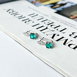 Срібні сережки SilverBreeze з аквамарином nano 1.778ct (2140597)