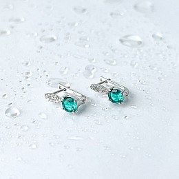 Срібні сережки SilverBreeze з аквамарином nano 1.778ct (2140597)