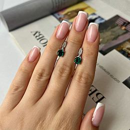 Срібні сережки SilverBreeze з аквамарином nano 1.778ct (2140597)