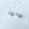 Серебряные серьги SilverBreeze с натуральным изумрудом 2.992ct фианитами (2140672)