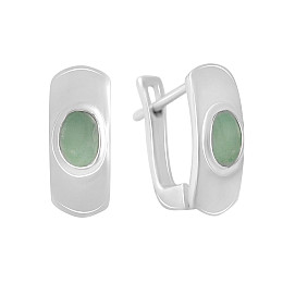 Срібні сережки SilverBreeze з натуральним ізумрудом 0.8ct (2140726)