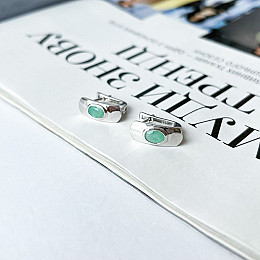 Срібні сережки SilverBreeze з натуральним ізумрудом 0.8ct (2140726)