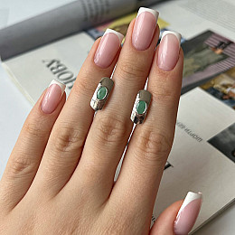 Срібні сережки SilverBreeze з натуральним ізумрудом 0.8ct (2140726)