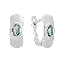Серебряные серьги SilverBreeze с топазом Лондон Блю 0.6ct (2140825)